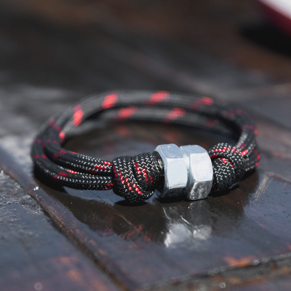 Black and Red Cord Bracelet